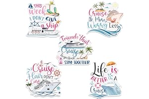 CozDazz Cruise Ship Door Decorations Magnetic - 5 Pcs Cruise Magnets, This Week I Don’t Give a Ship Funny Magnet Stickers, Cruise Magnets for Door Fridge Refrigerator Carnival Cruise Party Ship Decor