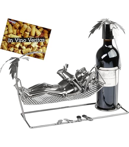 BRUBAKER Flessenhouder liefdespaar metalen sculptuur met cadeaukaart