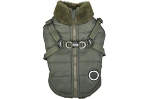 Puppia Płaszcz dla małych i średnich psów - DONAVAN - przytulne ciepło i komfort - kurtka dla psa, khaki