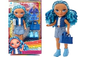 Rainbow High Littles - Sapphire Bradshaw - Mała, Przegubowa Modna Lalka - 14 cm Niebieska Lalka z Torebką i Magicznym Yeti - Odpowiednia dla Dzieci i Kolekcjonerów