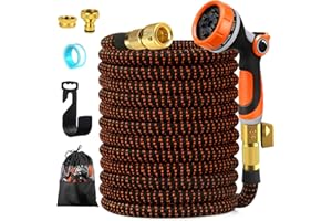 Gaeymy Manguera Jardin Extensible 30 Metros, Mangeras Jardineria Flexible con 10 Funciones Pistola, Boquilla Manguera Terraza Retractil Con 3/4" 1/2" Conector, Garden Hose Riego Conectores Accesorios