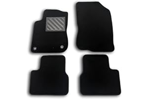 MTC AUTOMOTIVE MTC Tapis de Sol pour Peugeot 208 de 2012 à 2019 sur Mesure, Antidérapant, Talonnette en PVC, Fixation, Noir