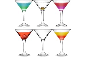 bar@drinkstuff Essence Martini Cocktail Glasses 175ml - Set of 6 - Gift Boxed Classic V Shaped Martini Glasses for Serving Cocktails