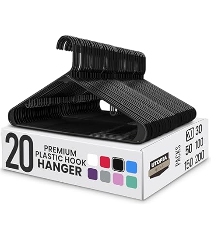 Lifemaster Plastic kledinghangerset - 30 stuks veelzijdige, lichtgewicht, ruimtebesparende, antislip, slank ontworpen, droge en natte kledinghangers set - zwart
