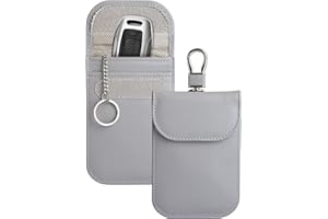 Teskyer 2 Pack Faraday Pouch for Car Keys, Keyless Car Key Signal Blocker Pouch, Rfid Key Pouch, Light Grey