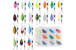 LPZMPZ 20 Pezzi Cucchiaini Pesca Spinning Trota 5g Spoon Trout Area con Scatola Trota Multicolore Cucchiaini Pesca Spoon, per Pesca alla Trota in Acqua Dolce e Salata Salmerini e Persici