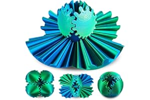 TANGDUDU Gear Ball, Gear Ball Imprimé en 3D, Gear Sphere The Steampunk Whirling Wonder Fidget Gear Ball, Jouets Sensoriels Amusants, Balle Anti-Stress 3D Gear et Jouet de Relaxation (Vert 8 cm)