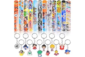 Newtic Dra-gon Party Cadeaux, Cadeau d'anniversaire pour Enfants Dra-gon, 12PCS Bracelet de Slap + 12PCS Porte-clés, Bracelet à Gifles pour Cadeaux de Fête pour Enfants