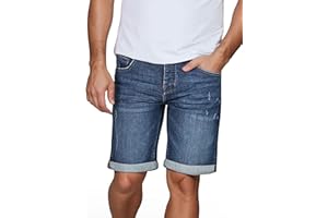 riverso Jeans Shorts Herren Stretch Kurz Regular Fit RIVTom Kurze Hosen Bermuda Shorts Sommer Denim Einfarbig Schwarz Grau Blau 30 31 32 33 34 36 38 40 42 44 46