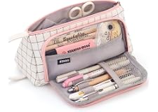 EASTHILL Medium Capacity Colored Canvas Storage Pouch Marker Pen Pencil Case Simple Stationery Bag Holder For Middle High Sch
