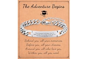 Shuxin Birthday Gifts for Son Brother, Stainless Steel Cuban Link Bracelet for Teenage Boys, Christmas Graduation Presents for Him