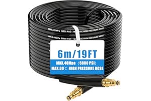 HUACOMMERCE 6M Replacement Pressure Washer Hose, Karcher Pressure Washer Accessories，Extension Hose for Jet Washing with Quick Connect System，Anti Twist for Cleaning Car Garden