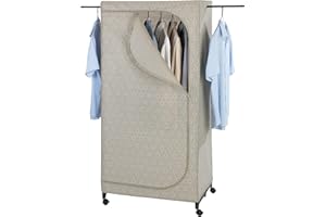 WENKO Kleiderschrank Mod. Balance, Falt-Schrank zur Aufbewahrung von Kleidung mit Metallgestell, seitlich ausziehbaren Armen und 4 leichtgängigen Rollen zur einfachen Fortbewegung, 75 x 16 x 50 cm
