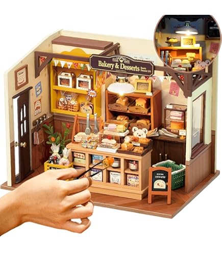 Rolife Miniatur Haus - DIY Miniature House Welpen gemütliche Villa, DIY Puppenhaus 3D-Puzzle Mini Haus Selber Bauen Diorama Modelbau für Erwachsene Bücherregal Deko