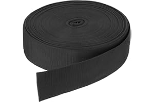 DMiotech 25 Yard 22 Mètres x 50mm Largeur Sangle en Nylon, Sangle Plate en Poly, pour Bricolage, Cerclage de Sac à Dos Artisanal, Couture, Réparation d'Équipement d'Extérieur, Noir