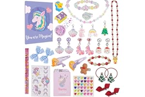 Venares Calendario de Adviento para Niñas 2023 - Incluye Papelería Unicornio, Joyería, Accesorios para el Pelo y Pegatina Tatuaje - Calendarios de Adviento de Navidad para Niñas Hija/Nieta/Sobrina