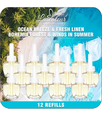 LASENTEUR Duftstecker Nachfüller 12x19ml, kompatibel mit Air Wick und Glade