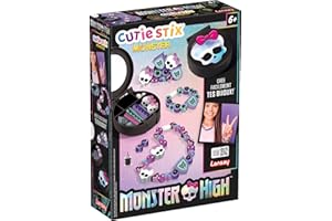 Lansay - Cutie Stix Monster High - Coffret créatif Bijoux pour Enfants dès 6 Ans - Collier et Bracelets à fabriquer - Écrin transportable avec Miroir - Activité Manuelle - Idée Cadeau Fille