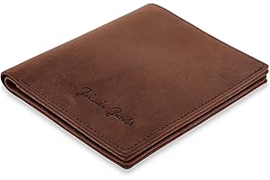 Jaimie Jacobs SLIMSTAR cienki portfel skórzany Slim Wallet portmonetka portmonetka portmonetka męska, Skóra bawola, ciemnobrązowa, S, Nowoczesny