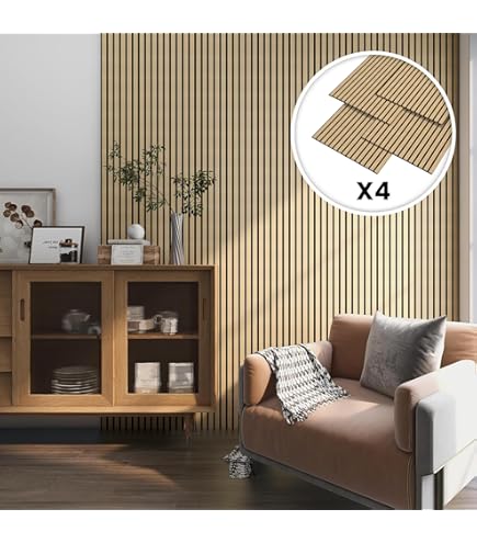 Pannelli Acustici In Legno Di Rovere | Isolamento Sonoro Per Stanze | Set Da 4 Pezzi (2,88 M&sup2;) | Facili Da Installare