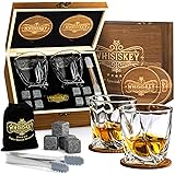 Whisiskey – whiskykaraff – klassiskt karaffset – whiskyset – 800 ml – gåvor för män – inkl. 4 whiskystenar, tänger och 2 whis