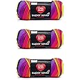 Red Heart Super Saver Yarn, 3 Pack, Bright Stripe 3 Count