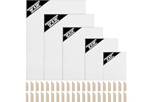 Kurtzy Lot de 10 Châssis Entoilés - Toiles à Peindre Blanches pour Artistes - Toiles Tendues Vierges pour Peinture Acrylique - Panneaux de Toile pour Peinture à l'Eau