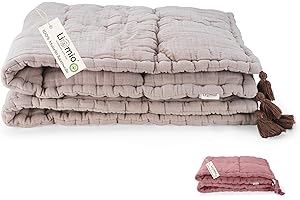 Liomio® Krabbeldecke für Baby 120x120 cm gepolstert [Made in EU] Baby Krabbeldecke 100% Baumwolle Musselin [Oeko-TEX®100] weich & kuschelig auch als Babydecke, Spieldecke (Beige - 120x120cm)