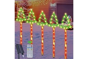 FOHIL Luce Solare Natale Luca Decorazioni Impermeabili per Giardino e Esterno, 5 Pezzi Albero LED