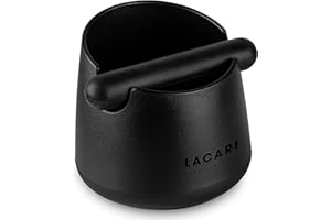 LACARI HOME & LIVING Cestello battifiltro nero opaco | Contenitore knock-off | Lacari ORIGINALE Cestello per fondi di caffè in plastica riciclabile | Contenitore fondi caffe | Parte inferiore gommata