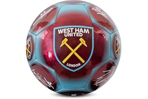 Hy-Pro Oficjalnie licencjonowana piłka nożna West Ham F.C. Classic Signature | metaliczny, rozmiar 5, młoty, trening, mecz, towar, kolekcjonerski dla dzieci i dorosłych
