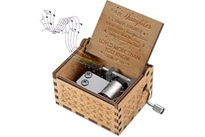 sakruda You Are My Sunshine Wooden Music Box,Gift from MUM to Daughter,Mum Hand Crank Wood Musical Box Laser Engraving Handmade,Best Gifts for Kids Children on Birthday/Christmas