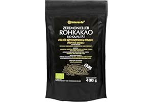 ‎ISLAVERDE islaverde Zeremonieller BIO Rohkakao 100% aus Premium Kakaobohnen, Feines Pulver, 46% Fett, Zusatzfrei und Zuckerfrei, Nicht Alkalisiert, aus der Dominikanischen Republik, 400 g