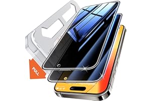 Tentoki Flash fit Verre Trempé Anti Espion pour iPhone 15 Pro (6,1 Pouces), vitre Protection d'écran ecran [lot de 2] -iPhone 15Pro Auto Dust Elimination, Couverture Complète