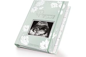 KeaBabies Pregnancy Journal, Announcements - 80 Pages Hard Cover Book For Mom To Be Gift Gifts New Moms First Time Expecting Baby Album And Memory (Sage)