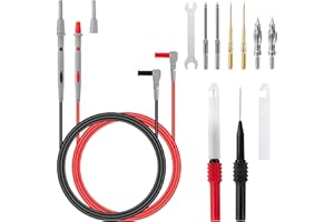 QIMEI-SHOP Puntali Tester per Multimetro con Spina a Banana Sonda di Prova Sostituibile 0.7mm 1mm 2mm 4mm per Tester Elettricista Multimetro Digitale 11 Pezzi