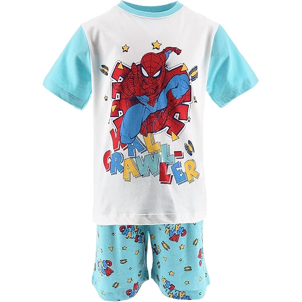 Mädchen Schlafanzug Snoopy Design - 100% Baumwolle Kurzarm Set Mit Shorts