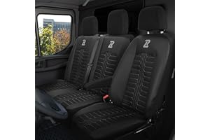 LUCARO Sitzbezüge Auto für Mercedes Sprinter 3 ab 2018 - Sitzbezügesets 1+2 - Auto Sitzbezüge Schwarz grau - Mercedes Sprinter Sitzbezug - Mercedes Sprinter Sitzbezug