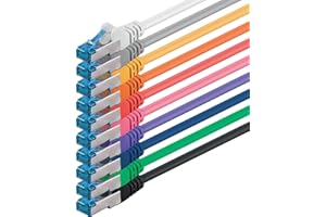 1CONN 10 x 2,0 m - CAT-6a kabel sieciowy Ethernet Cable Lan Patch RJ-45 wtyczka SFTP 10 GB/s - 10 sztuk 10 kolorów