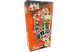 Tao Kae Noi Big Roll Grilled Seaweed Tom Yum Goong, algues grillées, snack d'algues grillées Tom Yum Goong, 9 Snackrolls à 3 g, 27 g