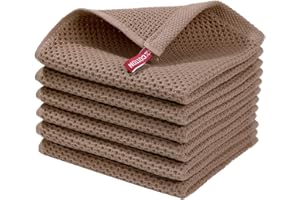 BW&HM Trapos Cocina Algodo nPaños de Cocina Paños Cocina Algodon Durable y Súper Absorbente 33 x 33cm Set de 6 Marrón