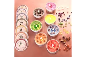 Inspireyes Zestaw 7 świec czakra do medytacji kryształowych świec zapachowych zestaw prezentowy dla kobiet, duchowych świec leczniczych dla promowania pozytywnej energii, jogi, czyszczenia, manifestowania, relaksu