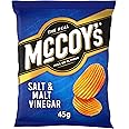McCoy's SALT & MALT VINEGAR Grab Bag Crisps 45g (Multipack BOX of 36) - Fully loaded with flavour, iconic ridged crisp, unmistakable crunch