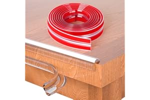 HOMREALM Silicone Edge Protector Strip, Baby Proofing Corner Protectors for Kids Pre-Tape Adhesive Baby Safety Edge Corner Guards（0.4-inch width）