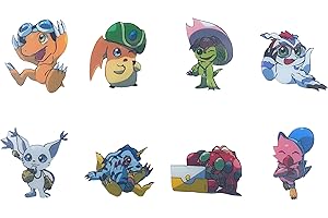 Amasukami Imanes para Nevera de Agumon Imanes para Nevera de Gabumon Imanes para Nevera de Piyomon Imanes para Nevera de Tentomon Imanes para Nevera de Palmon,8 Unidades