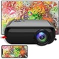 Generic A10 Portable Small Projector, 1080p Video Home Cinema Projector with Built-in 3W Speaker, Black, Compatible with TV/PC/Laptop/Mobile Phone/Laptop/IOS/Android, Remote Control