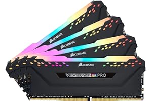 Corsair Vengeance RGB PRO - Kit de Mémorie Enthousiaste (32Go (4x8Go), DDR4, 3200MHz, C16, XMP 2.0) Eclairage LED RGB dynamique - Noir