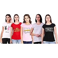 NIVIK Women's & Girl's Classic Fit T-shirt (Set of 5)