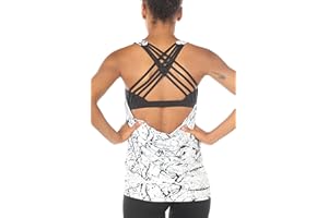 icyzone Femme Débardeur de Sport 2 en 1 - Débardeur sans Manches avec Soutien-Gorge intégré, Fitness Yoga Tank Top