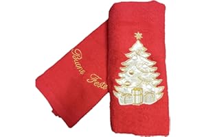 RICAMI FIORENTINI BALDI RICAMI FIORENTINI coppia spugna Natale (Albero-rosso)